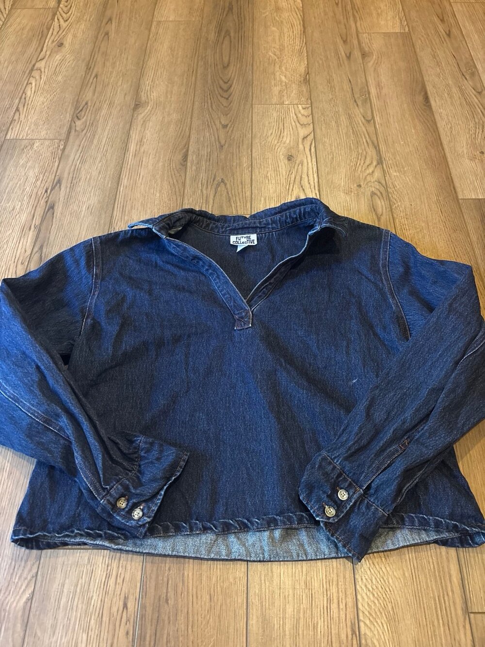 Denim long sleeve top